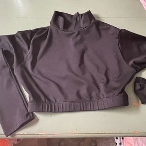 Black Crop Bodysuit Top